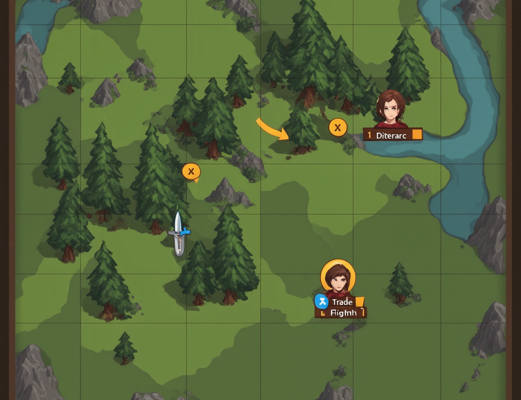 Обнаружение других игроков на карте в MMORPG Wild World